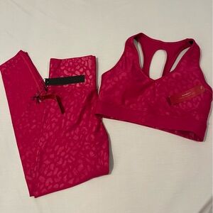 Carbon38 matching set in leopard pink. Size small.